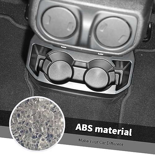 Jimen for JL Rear Cup Holder, Dual Extra Cup Holder Organizer Tray Drink Holder for Back Seat Compatible with Jeep Wrangler JL JLU & Gladiator JT 2018-2025