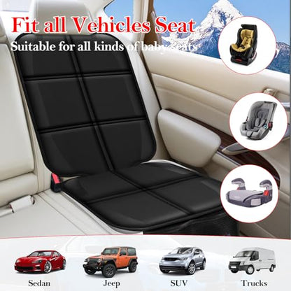 Meolsaek Car Seat Protector for Child Car Seat, Durable 600D Fabric Waterproof Car Seat Cover with Thick Pad Non-Slip Backing，No Imprints (Thicker Black-1pc) - color: Thicker Black-1pc