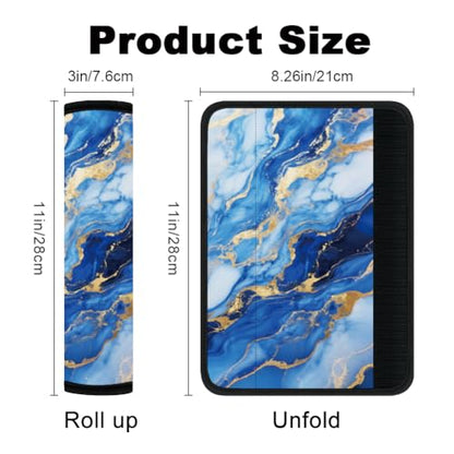 2Pcs Soft Auto Seat Belt Cover Pad Marble Texture Colorful Car Seatbelt Shoulder Cushion for Comfortable Driving, Compatible with All Cars' Seatbelt and Backpack Straps - color: Marble