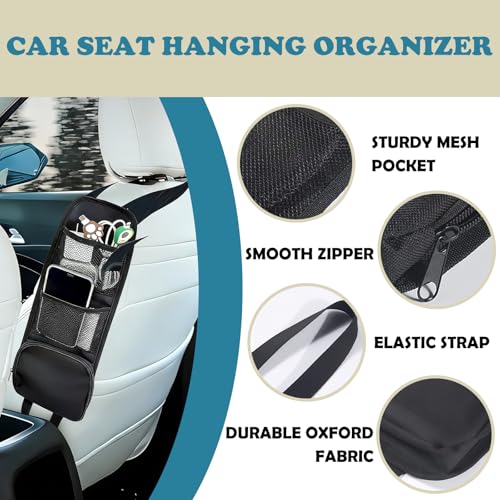 Car Organizer Kit,1PC CarSeat Storage Hanging Bag,Multi-Pocket Organizer,1PC Sunglasses Magnetic Holders for Car Visor,4PCS CarBack Seat Headrest Hooks,4PCS 2.76''Cup Holder Coasters