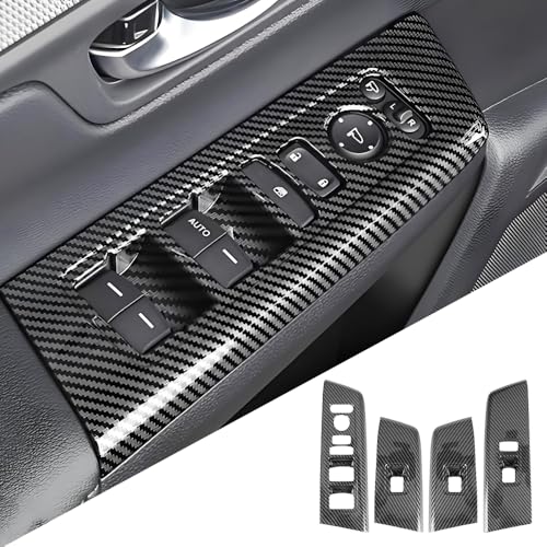 Car Door Power Window Lift Switch Protection Panel for Honda CRV 2023 2024 2025 2026 and Honda CR-V Hybrid 2023-2026 Auto Interior Accessories Armrest Side Pull Handle Trim Cover Carbon Fiber Style - color: Door Window Lift Switch Decor Panel CRV 2023-202