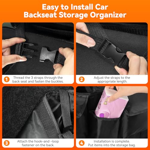 Trunk Organizer for SUV, 43" x 19" Large Capacity Car Organizers and Storage, Backseat Hanging Storage Bag with 10 Pockets, Adjustable & Waterproof Car Interior Accessories for SUV Truck MPV - style: XL