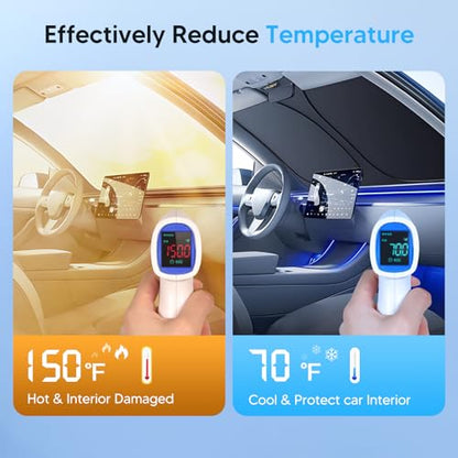 KUST Windshield Sun Shade for 2018-2025 2026 BMW X3 Accessories Window Custom Fit Shade Sun Visor Protector Foldable Sunshade Blocks UV Rays Keep Your Car Cooler - size: For | Bmw X3 2018-present