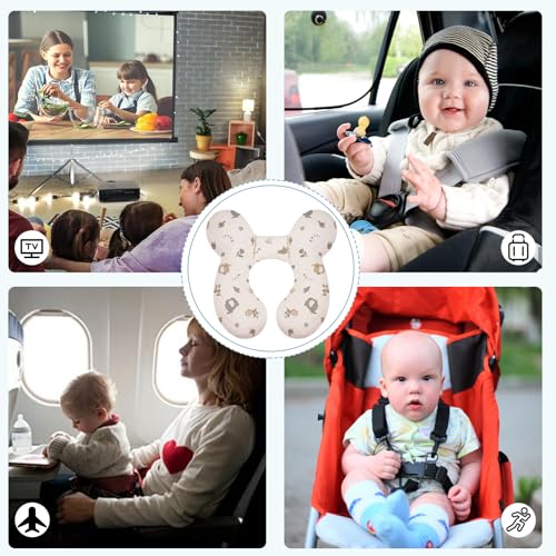 Baby Travel Pillow Upgraded, Soft Baby Head Support Pillow for Newborn Toddler, Babies Neck Car Seat, Pushchair and Strollers, Flower - color: Flower