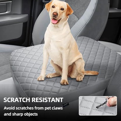 Center Console Cover Fit for 2002-2012 Ram 1500 2500 3500 Jump Seat Console, Comfortable Armrest Cover Protector Customized Car Accessories, Armrest Cushion Pad with Hidden Pocket (Gray) - style: B: Jump Seat Console 2002-2012 Ram Gray Leather（with Back P
