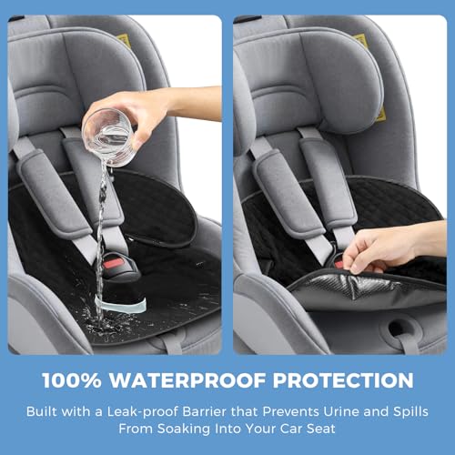 2 Pack Car Potty Training Seat Protector, Waterproof Toddler Carseat Potty Training Cover, Piddle Pads & Liners for Baby,Washable Non-Slip Leak-Proof Potty Pee Protector (Black) - color: Black
