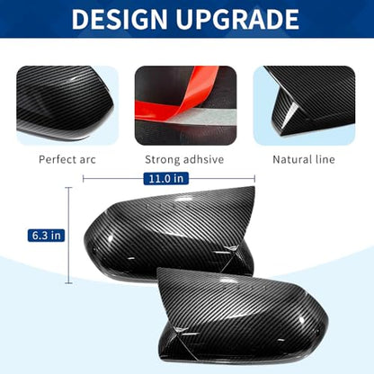 Side Mirror Cover Compatible with Toyota (Camry 2018-2025, Ox Horn Style-Carbon Fiber Pattern) - size: Ox Horn Style-Carbon Fiber Pattern