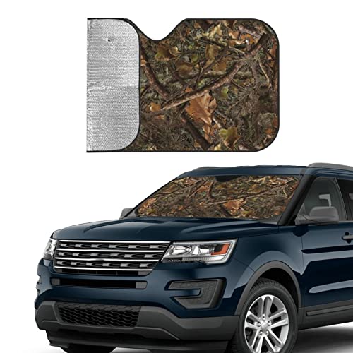 Camouflage Hunting Car Windshield Sunshade Front Window Sun Visor Protector Foldable Shield Cover for Truck SUV - color: White4