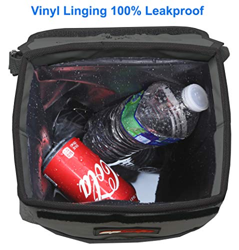 EPAuto Waterproof Car Trash Can with Lid and Storage Pockets, 2.5 Gallon Leakproof, Dark Gray - color: Dark Grey