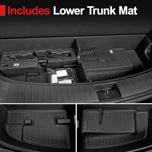 Floor Mats for 2026 Hyundai Palisade 7/8 Seat (Only Gas), All Weather TPE Black Cargo Mat with 3rd Seat Back Cover and Lower Trunk Mat for 2026 Hyundai Palisade Calligraphy Accessories - size: For Hyundai Palisade Gas Floor Mats Set 2026