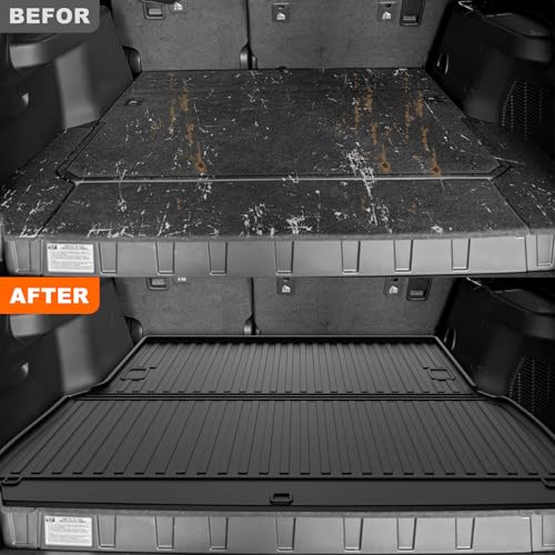 AOMSAZTO Cargo Mat Compatible with Toyota Land Cruiser & GX550 2024-2025: TPE All Weather Protection Car Cargo Liner - Interior Accessories - Rubber Truk Mat (Only for 5 Seat) - style: 2024-2025 | For Toyota Land Cruiser Cargo Mat