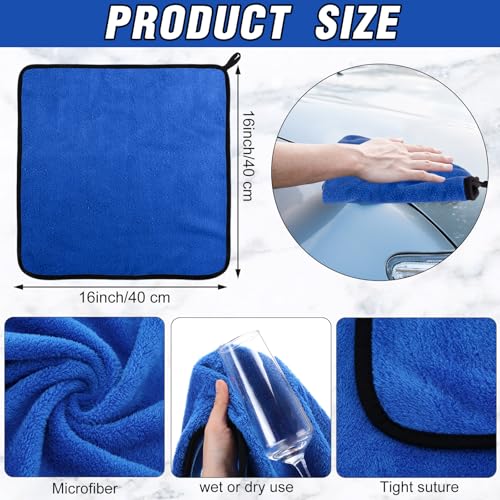Tallew 80 Pcs Microfiber Towels:16"x16" Microfiber Drying Towels Bulk Micro Fiber Car Cleaning Cloth for Cars Drying Washing Polishing Office Windows Cleaning Household Supplies (Blue) - color: Blue