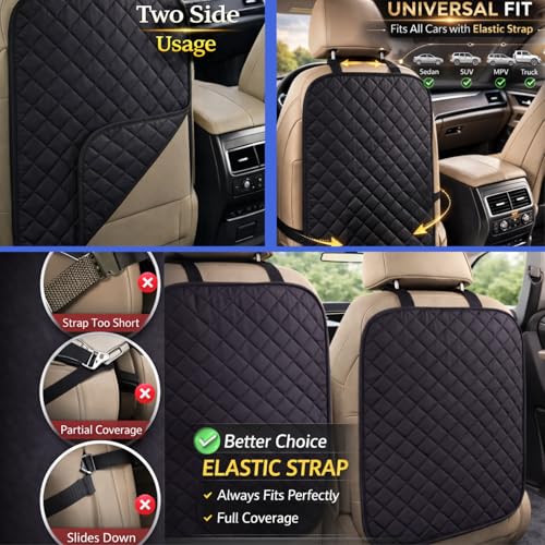 SAVUK 2 Pack Car Back Seat Cover and Organizer Protector from Dirt Scratches Mud Universal Fit All Automotive Model Vehicle Type Waterproof Durable Preventing the Impact of Children Step Kick 17"x25"