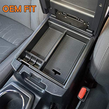 JKCOVER Center Console Accessory Organizer Compatible with Toyota Tacoma 2016 2017 2018 2019 2020 2021 2022 2023, ABS Material Box Insert Tray (Black trim) - color: black