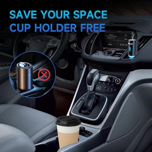 Featwell Car Air Freshener, Air Freshener Diffuser Three Adjustable Modes, Aromatherapy Machine Rechargeable (Black) - color: Black