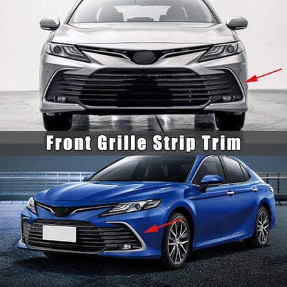 Chrome Front Bumper Grille Strip Trim Fit For 2021 2022 2023 Toyota Camry LE XLE L&R Side Grill Tirm 5271306120, 5271206120