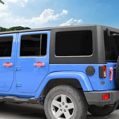 Exterior Door Handle Cover Tailgate Handle Cover Recess Guard Compatible with 2007-2017 Jeep Wrangler JK JKU Sports Sahara Freedom Rubicon Unlimited, Pink, 15PCs - color: Pink