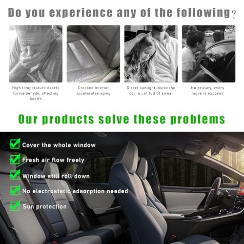 Ohleats 2 PCS Car Window Shades, Auto Front Rear Side Window Sun Shades for Block Heat & UV Protection, Breathable Mesh Baby Window Screen Covers, Universal Car Accessories (SUV Front) - size: SUV Front