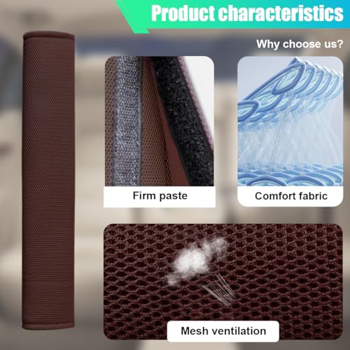 2PCS Long Car Seat Belt Cover Pads, Soft Mesh Seatbelt Shoulder Strap Protector Pad for Comfort Driving, Breathable Car Seat Belt Pad Harness Cushion Protect Your Neck and Shoulder (Coffee) - color: Coffee