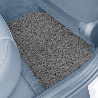 FH Group Car Floor Mats - DIY Ultra Waterproof Trimmable Non-Slip Vinyl Floor Mats, Solid Gray - color: SOLID GRAY