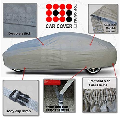 4-Layer Car Cover Soft Cotton Inlay Paint Protect All Weather Indoor Outdoor Automobiles Protector Breathable Fabric with Waterproof Coating Sun Rain Wind Dust Protection for Small Roadster - size: M-425cm(167inch)