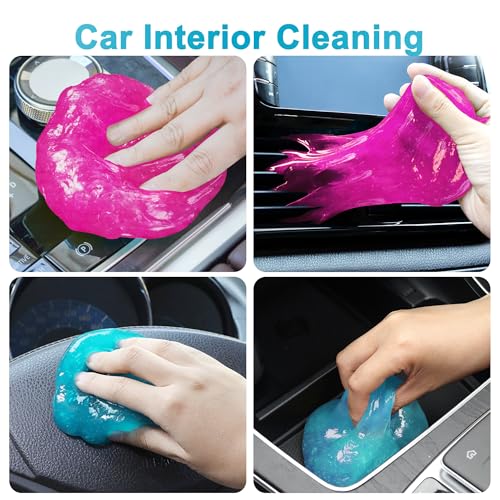 FiveJoy Car Cleaning Gels, 4-Pack Universal Auto Detailing Tools Car Interior Cleaner Putty, Dust Cleaning Mud for PC Tablet Laptop Keyboard, Camera, Printers, Calculator - 320g (2.8oz/pcs) - color: Blue,Pink