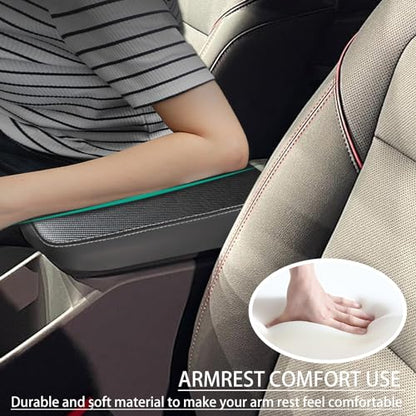Car Armrest Cover Waterproof Center Console Pad Scratch Resistance Box Cover Anti-Scratch Leather Protector Pad for Chevy Trax 2024 2025 2026 Accessories(Carbon Fiber + Black) - color: Carbon Fiber + Black