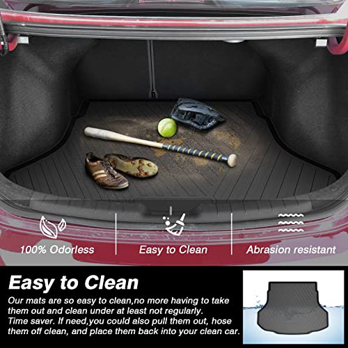 KUST Trunk Cargo Mat for Hyundai Elantra 2021-2025 2026, TPE Rubber Cargo Liner Rear Trunk Liner for Elantra Accessories All Weather Protection High Side - size: For 2021-2026 Elantra | Trunk Mat