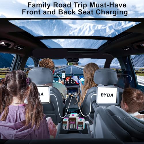 4 in 1 Retractable Car Charger with Starry Light,69W Cigarette Lighter Charger,USB C Fast Car Charger for iPhone 17 Pro Max 16 15 14 13 12 11 (Lightning+USB-C & PurpleLight) - size: Lightning+USB-C & PurpleLight