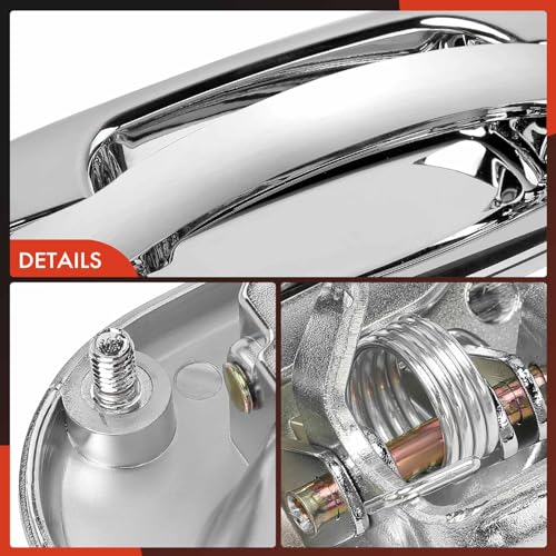 A-Premium - 4Pcs Chrome Exterior Door Handles - Compatible with Chevy Silverado 1500 2500 3500, Tahoe, Suburban, Avalanche & GMC Sierra, Yukon & Cadillac - 2000-2007 - Front & Rear Driver & Passenger - color: Chrome