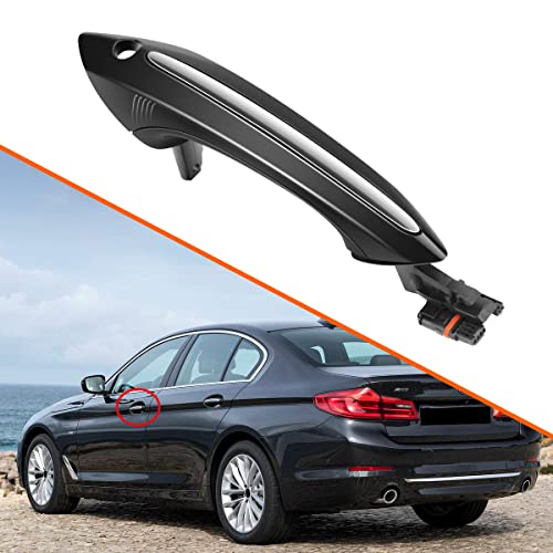 Exterior Black Door Handle,Front Left Driver Side, Compatible with BMW 535i 550i 520i 528i 640i 740Li Replace - Black,Front Left (Replaces 51217231931) - color: Black, size: Front Left