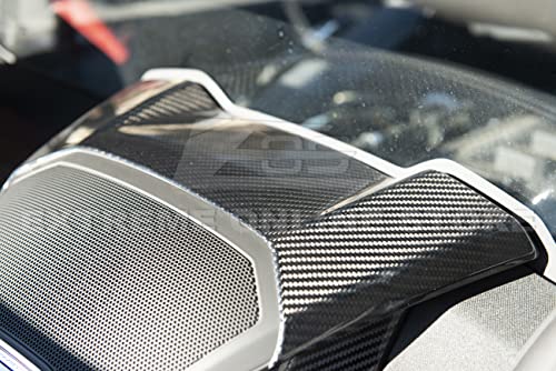 Replacement For 2020-Present Corvette C8 Coupe Models | GM Factory Style CARBON FIBER Interior Console Waterfall Upper Speaker Grille Cover