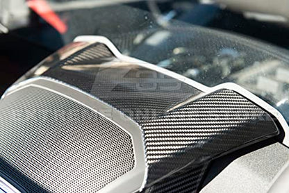 Replacement For 2020-Present Corvette C8 Coupe Models | GM Factory Style CARBON FIBER Interior Console Waterfall Upper Speaker Grille Cover