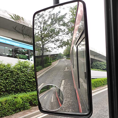 2PCS Large Stick-on Convex Blind Spot Mirror, 3.75" HD Glass Big Round Convex Rear View Mirror, Strong Adhesive for Car, Van, SUV and Trucks (3-3/4"(95mm), Frameless)