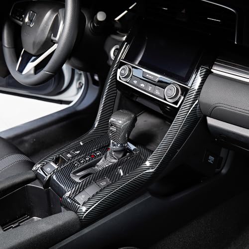 YINGTUU for Honda Civic Accessories 10th Gen 2016 2017 2018 2019 2020 2021 Side Gear Shift Panel Frame Trims Carbon Fiber Pattern - color: Side Gear Shift Panel Strips Trims
