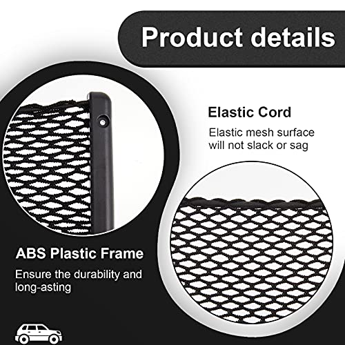Frienda 4 Pcs Car Storage Net Bag, ABS Plastic Framed Mesh Net Holder, Phone & Cargo Organizer with Screws for Auto, Rv, Boat, Truck Pocket Storage (9 x 4 Inch) - size: 9 x 4 Inch