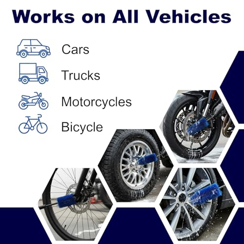 EZ Detail Brush Little - Wheel Rim Cleaner for Cars, Bike, Trucks, Motorcycle, and Other Vehicles. Non-Scratch Auto Detailing Tool, Easily reaches Nook and Crannies - color: Blue