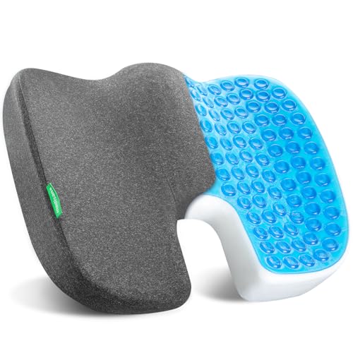 Medisana Gel Wheelchair-Seat-Cushions for Pain Relief, GC 100 Cooling-Cushions for Tailbone, Sciatica, Back & Hip Support and Pressure Sore, Ergonomic Office Chair Cushion for for Seniors and Adults - color: Grey, size: Large
