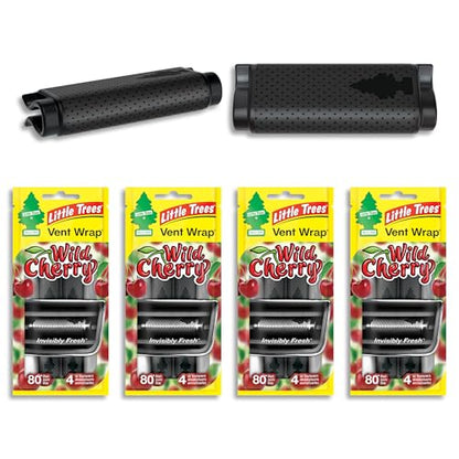 LITTLE TREES Car Air Freshener | Vent Wrap Provides Long Lasting Scent, Invisibly Fresh | 16 Air Fresheners | Wild Cherry - color: Wild Cherry