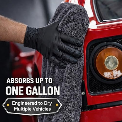 The Giant Giant 24"x36" Car Drying Towel – Ultra Absorbent 1200 GSM Twisted Loop Microfiber, Scratch-Free, Streak-Free, 70/30 Korean Blend – Includes Wash Mitt & Glass Towel for Auto Detailing