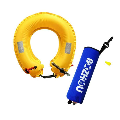 Life-Saving Car Escape Tool: 5-Second Auto Inflate Lifebuoy & Window Breaker for Vehicle Flooding & Accidents (Patent Design) - color: Blue