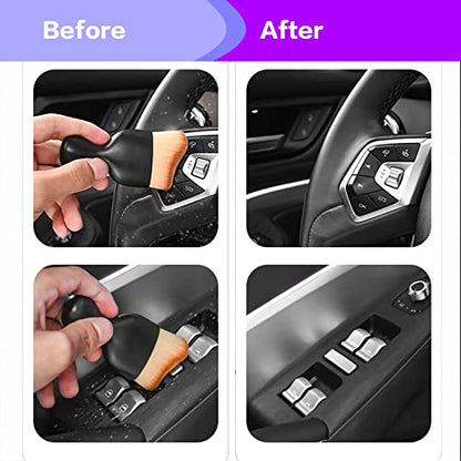 AOCISKA Car Interior Detailing Brush,Soft Bristle Cleaning Brush Car Detailing Brush Dusting Brush,Car Interior Cleaning Tool,Auto Detail Brush Car Dash Duster Brush (Brown) - color: Brown