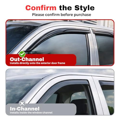 KPY Rain Guards Fit for 1996-2000 Honda Civic, Out-Channel Window Visors Vent Wind Deflectors 4PC, Car Accessories for 96-00 Civic (Sedan Only) - size: 1996-2000 Civic