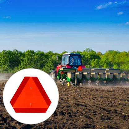 Slow Moving Vehicle Sign with Mounting Bracket Kit, Aluminum Slow Moving Vehicle Triangle Sign for Golf Vehicles Cart Farm Tractor Outdoor Accessories