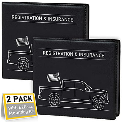 CANOPUS Auto Accessory Document Holder, 2 Pack (Black, PVC, Portable, EZ Pass Compatible) - size: Truck