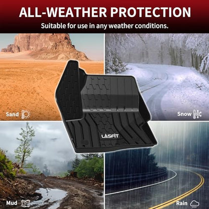 LASFIT Floor Mats Fit for Lincoln MKC 2019 2018 2017 2016 2015 TPE All Weather Floor Liners Custom Fit Car Mats 2015-2019 Accessories, 1st and 2nd Rows Floor Mats - Black - size: 30*22*5