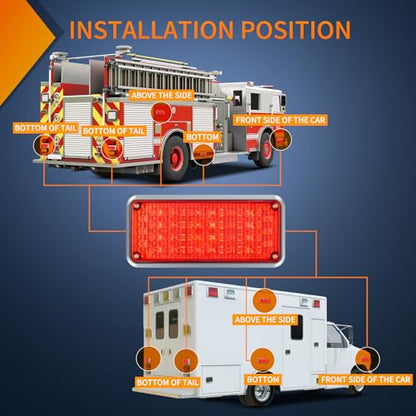 Nilight 2PCS 42LED Red Magnetic Strobe Lights Portable Warning Hazard Light Surface Mount Waterproof 5 Patterns for 12V 24V Cars Trucks Van Off Road Vehicles ATV - color: 42LED Red