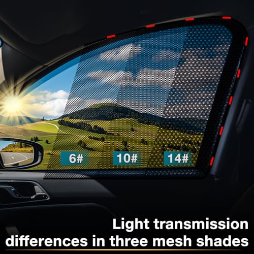 ZATOOTO Car Window Shade for Baby Car Sun Shade Side Window Breathable Mesh Sun Blocker for UV & Heat Glare Free Universal for Most Cars Easy Magnetic Installation Perfect for Camping Travel Napping - size: 6#Mesh 4pack kit