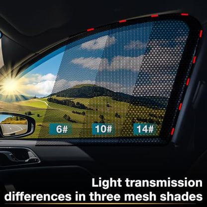 ZATOOTO Car Window Shade for Baby Car Sun Shade Side Window Breathable Mesh Sun Blocker for UV & Heat Glare Free Universal for Most Cars Easy Magnetic Installation Perfect for Camping Travel Napping - size: 6#Mesh 4pack kit