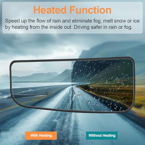 Senzeal Driver Side Heated Lower Mirror Glass Replacement for Ford F150 Truck 2015-2020 Ford F250 F350 Super Duty F450 F550 Truck 2017-2022 Towing Mirror FL3Z17K707V (Left Side) - size: Driver Lower Side (Left)